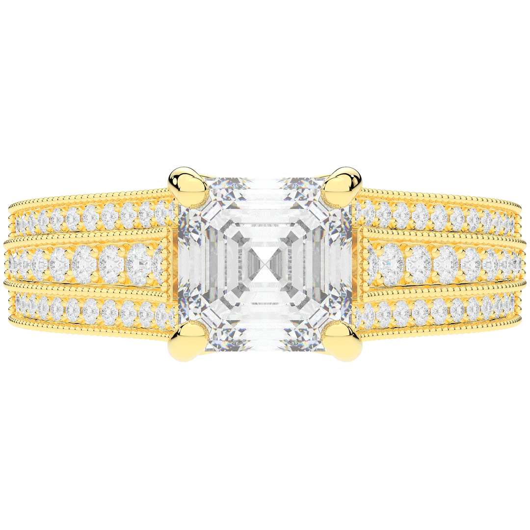 3.55CT.TW ASSCHER LAB DIAMOND ENGAGEMENT RING - Nazarelle