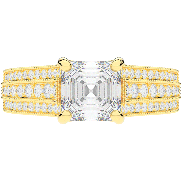 3.55CT.TW ASSCHER LAB DIAMOND ENGAGEMENT RING - Nazarelle