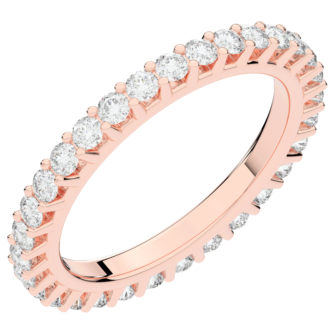 0.90CT.TW ROUND LAB DIAMOND SHARED PRONG  ETERNITY WEDDING BAND - Nazarelle