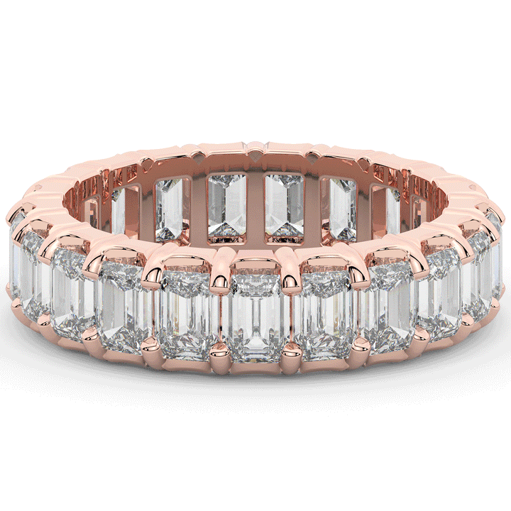 4.00CT.TW EMERALD CUT LAB DIAMOND ETERNITY WEDDING BAND - Nazarelle