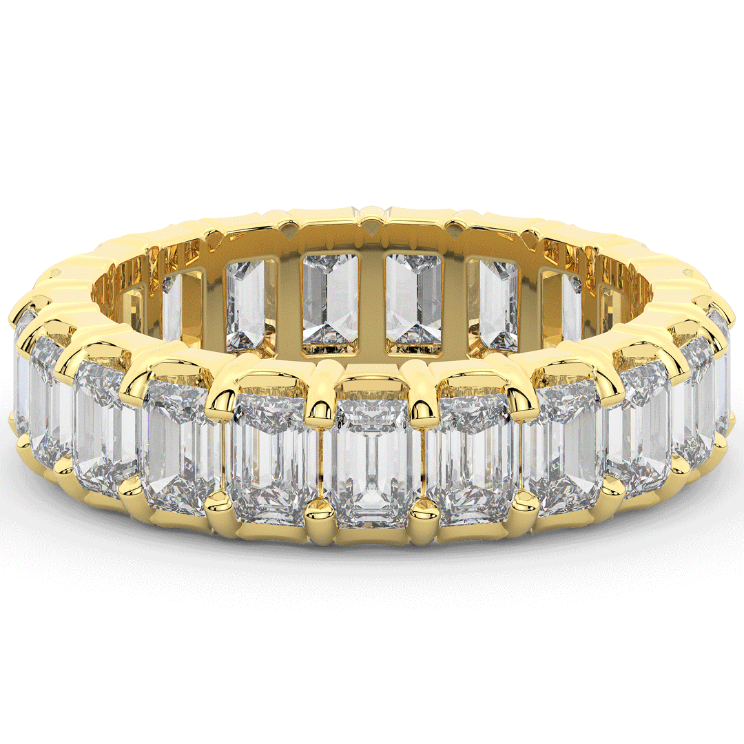 4.00CT.TW EMERALD CUT LAB DIAMOND ETERNITY WEDDING BAND - Nazarelle