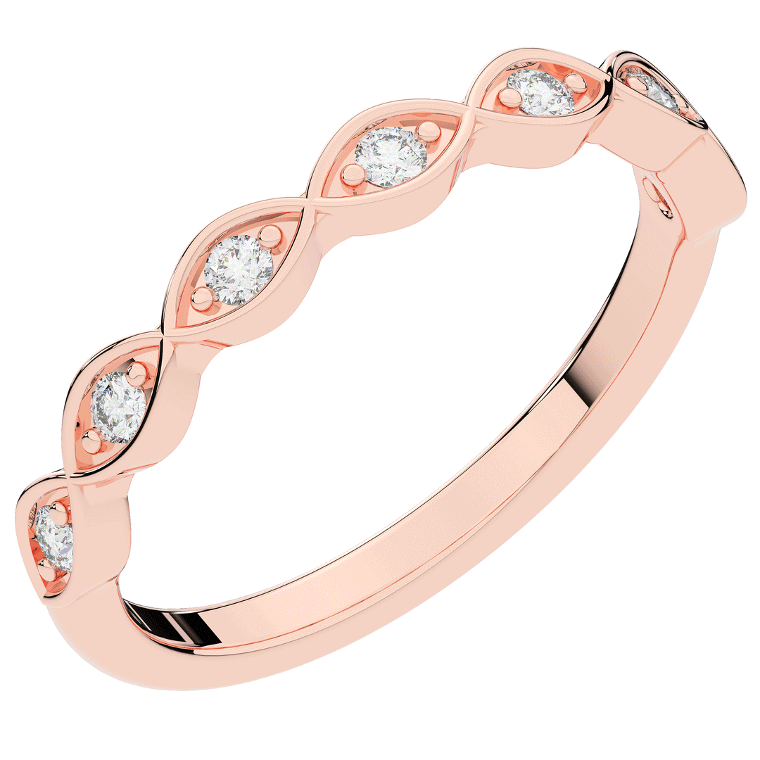 0.15CT.TW ROUND LAB DIAMOND WEDDING BAND - Nazarelle