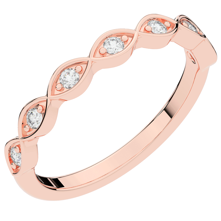 0.15CT.TW ROUND LAB DIAMOND WEDDING BAND - Nazarelle