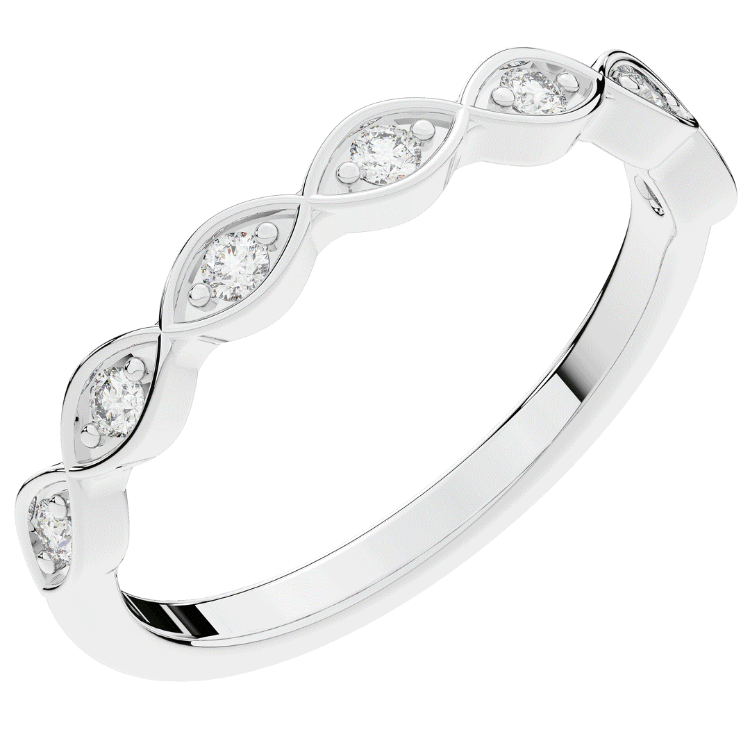 0.15CT.TW ROUND LAB DIAMOND WEDDING BAND - Nazarelle
