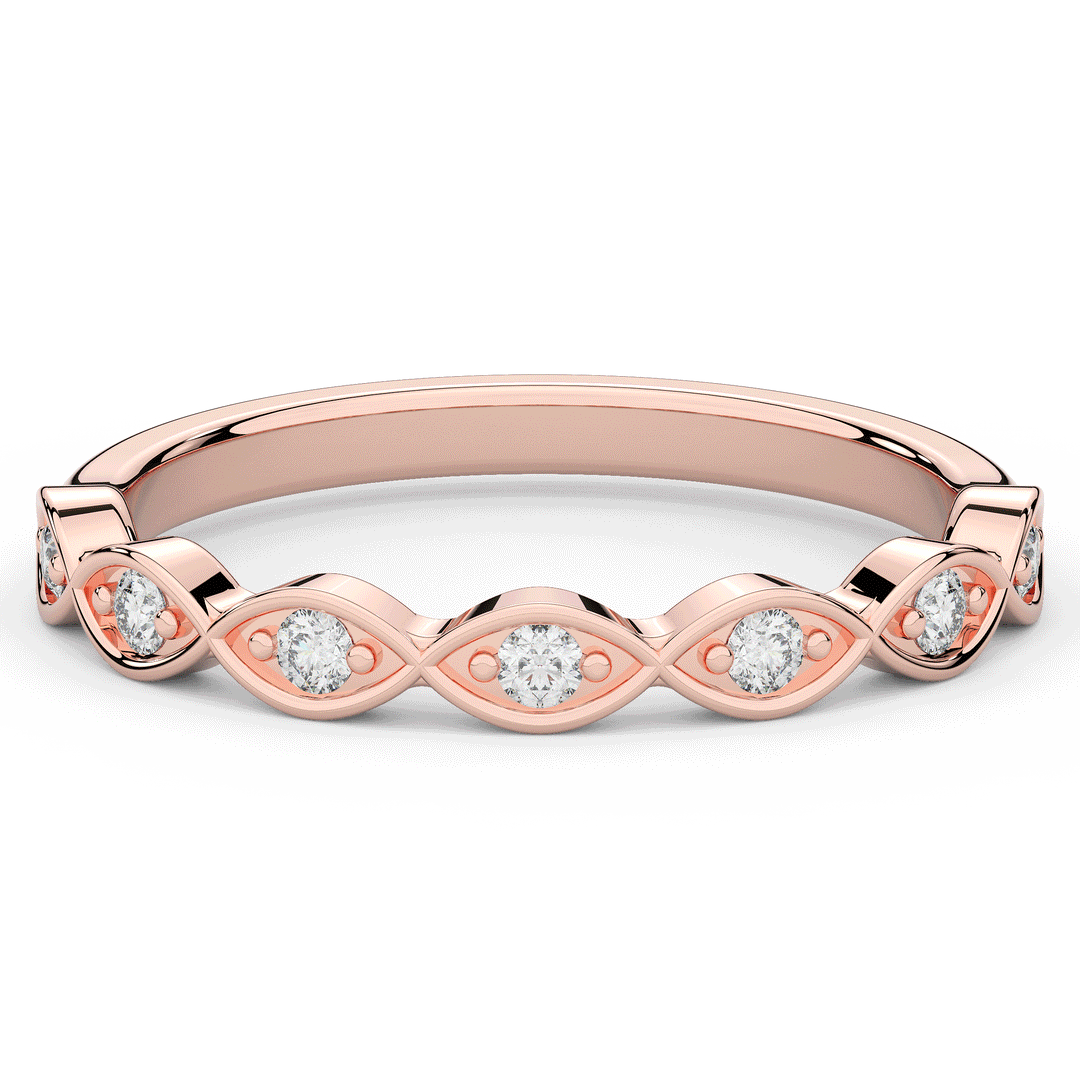 0.15CT.TW ROUND LAB DIAMOND WEDDING BAND - Nazarelle