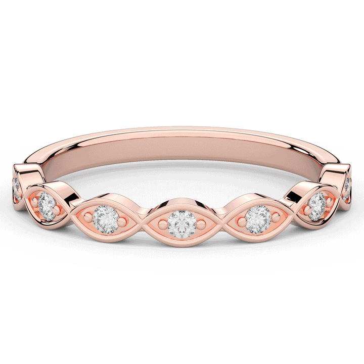 0.15CT.TW ROUND LAB DIAMOND WEDDING BAND - Nazarelle