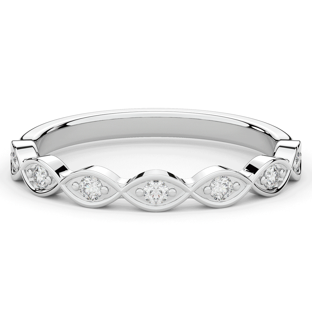 0.15CT.TW ROUND LAB DIAMOND WEDDING BAND - Nazarelle