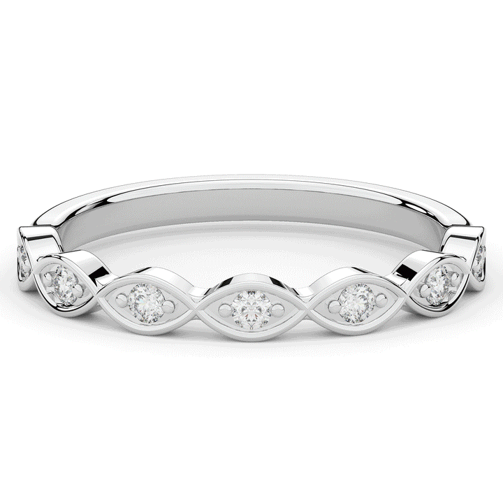 0.15CT.TW ROUND LAB DIAMOND WEDDING BAND - Nazarelle