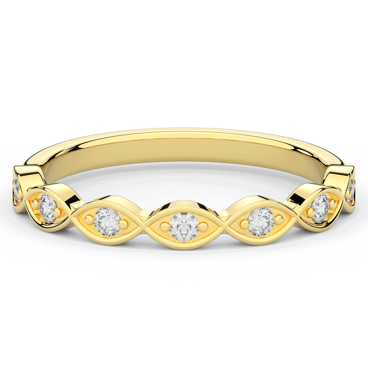 0.15CT.TW ROUND LAB DIAMOND WEDDING BAND - Nazarelle