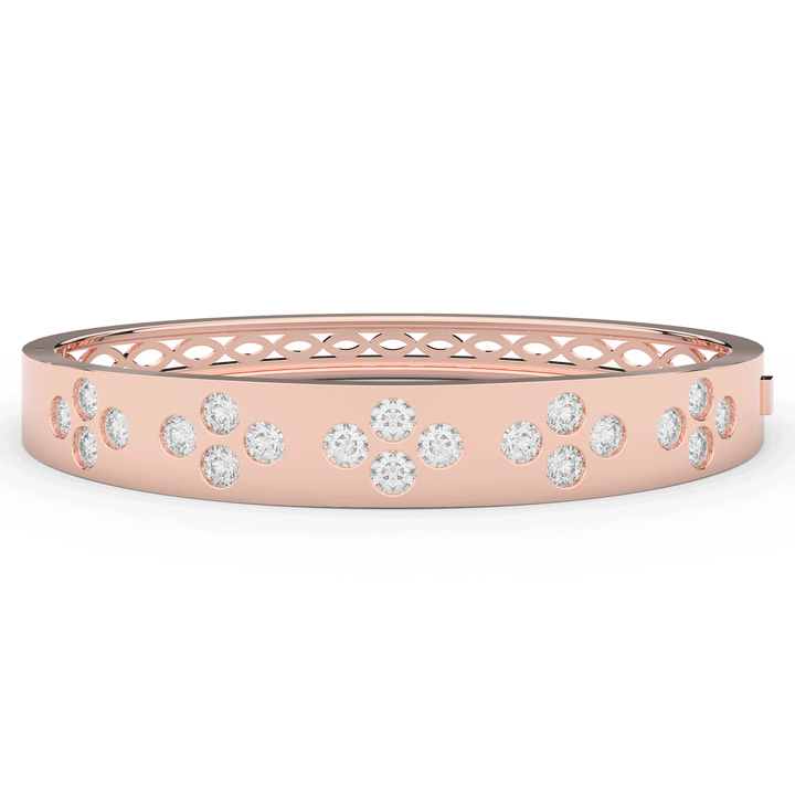 4.10CT.TW ROUND LAB DIAMOND BEZEL SET BANGLE - Nazarelle