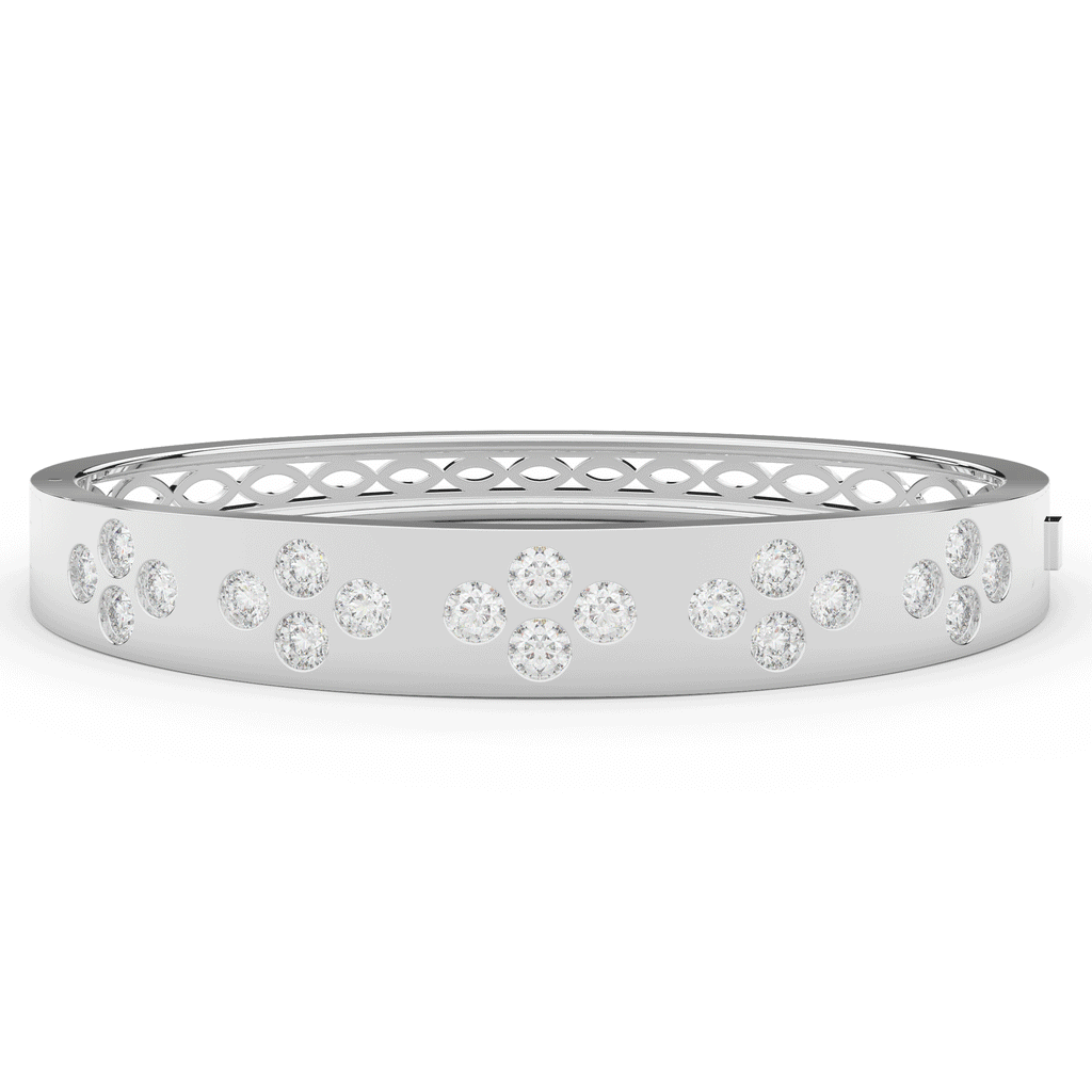 4.10CT.TW ROUND LAB DIAMOND BEZEL SET BANGLE - Nazarelle