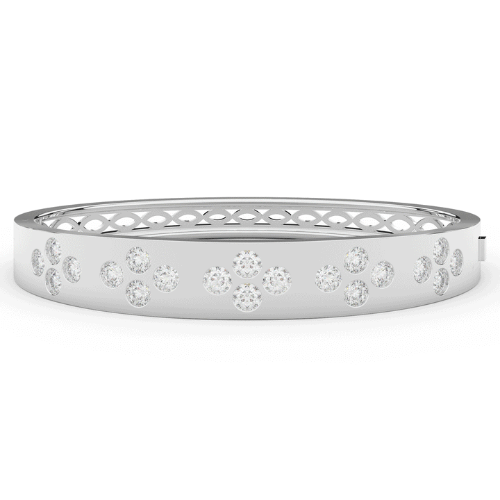 4.10CT.TW ROUND LAB DIAMOND BEZEL SET BANGLE - Nazarelle