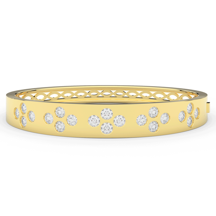 4.10CT.TW ROUND LAB DIAMOND BEZEL SET BANGLE - Nazarelle