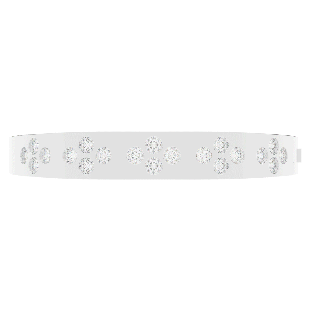 4.10CT.TW ROUND LAB DIAMOND BEZEL SET BANGLE - Nazarelle