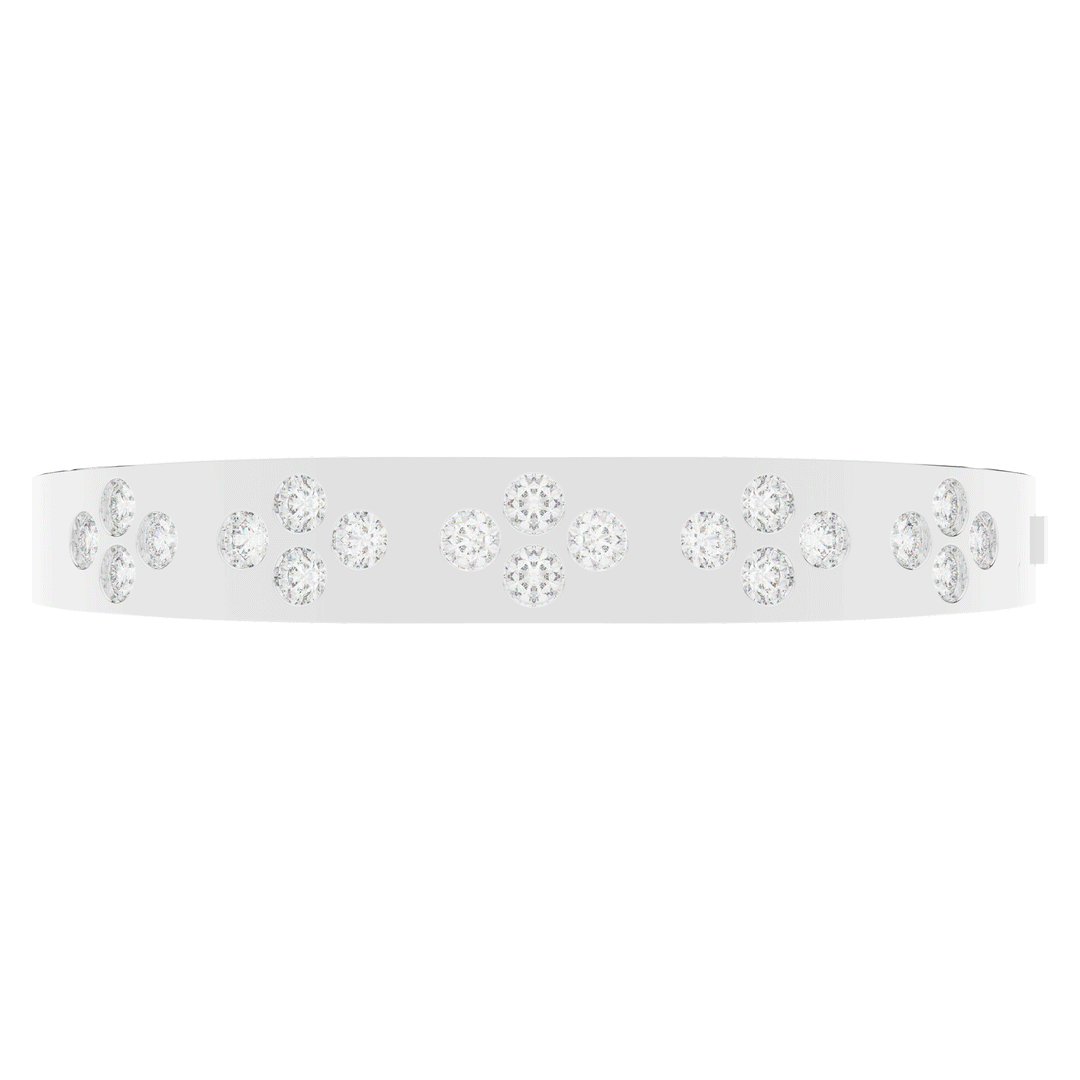 4.10CT.TW ROUND LAB DIAMOND BEZEL SET BANGLE - Nazarelle