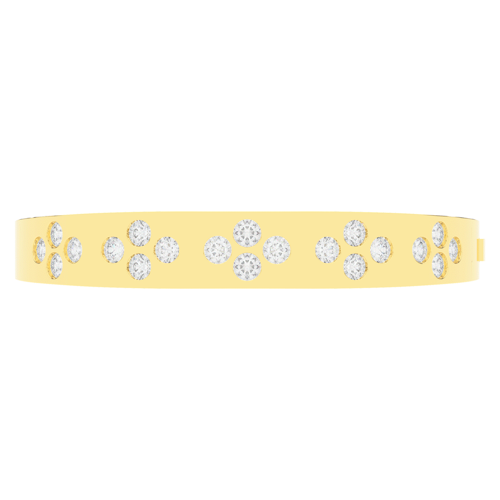 4.10CT.TW ROUND LAB DIAMOND BEZEL SET BANGLE - Nazarelle