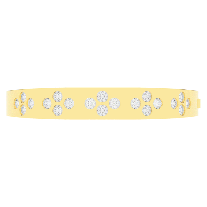 4.10CT.TW ROUND LAB DIAMOND BEZEL SET BANGLE - Nazarelle