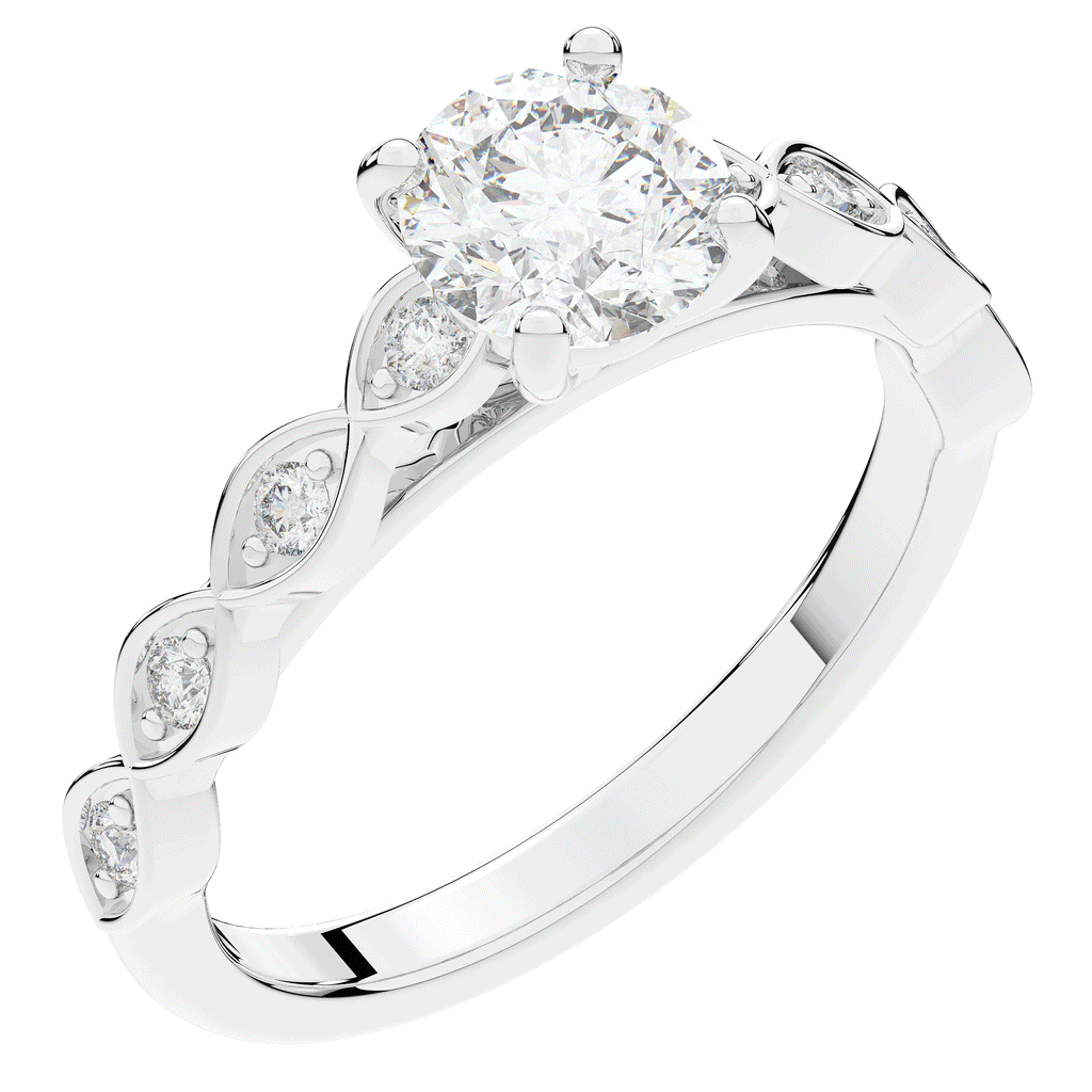 1.15CT.TW ROUND LAB DIAMOND SOLITAIRE ENGAGEMENT RING - Nazarelle