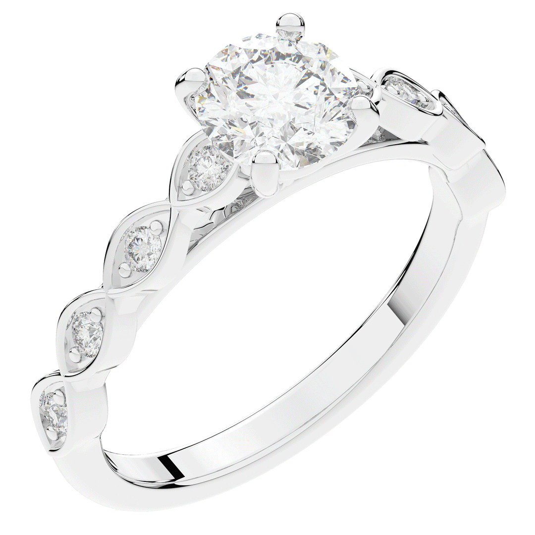 1.15CT.TW ROUND LAB DIAMOND SOLITAIRE ENGAGEMENT RING - Nazarelle