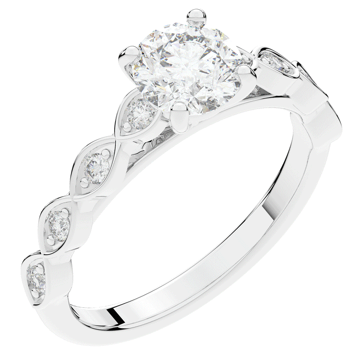 1.15CT.TW ROUND LAB DIAMOND SOLITAIRE ENGAGEMENT RING - Nazarelle