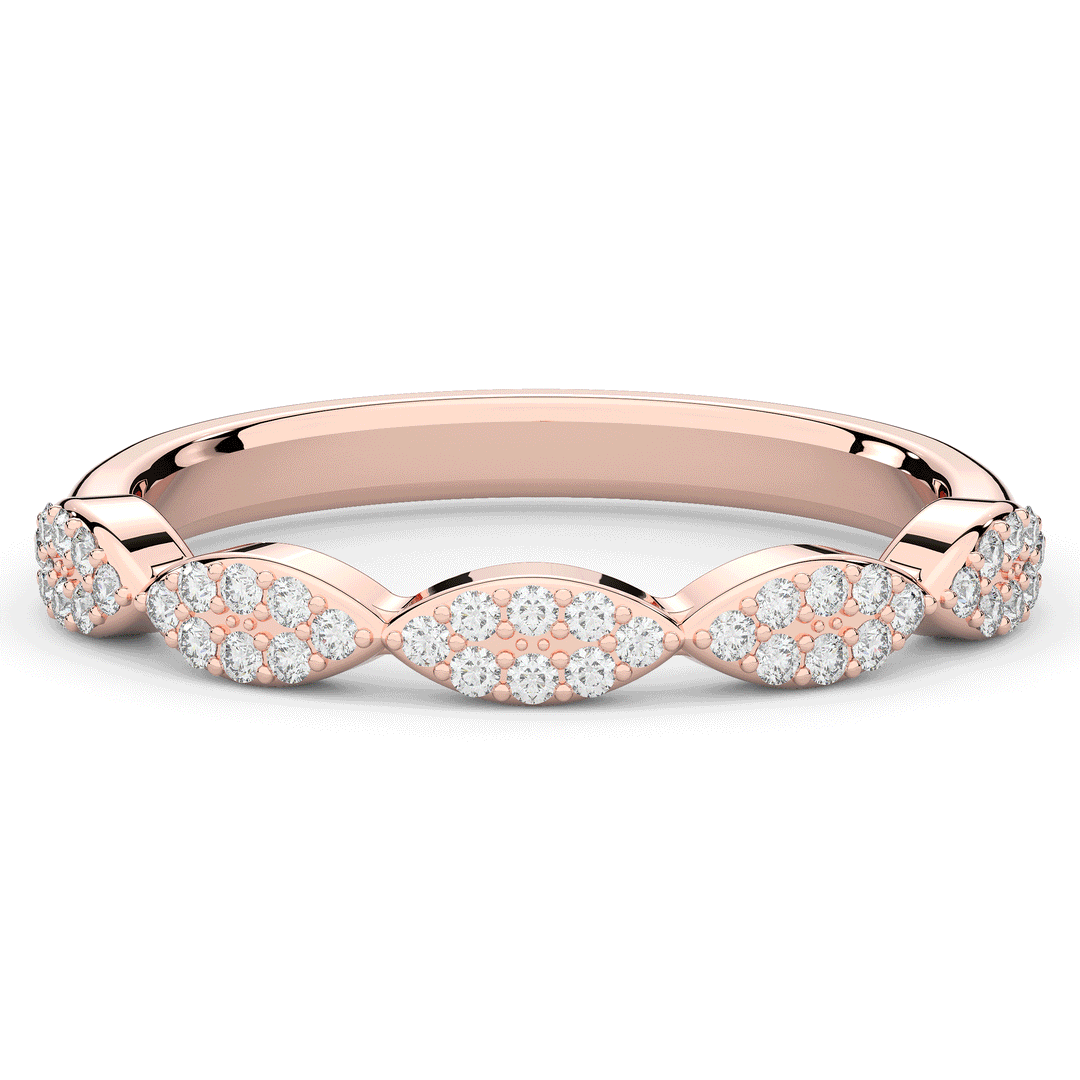 0.15CT.TW ROUND LAB DIAMOND WEDDING BAND - Nazarelle