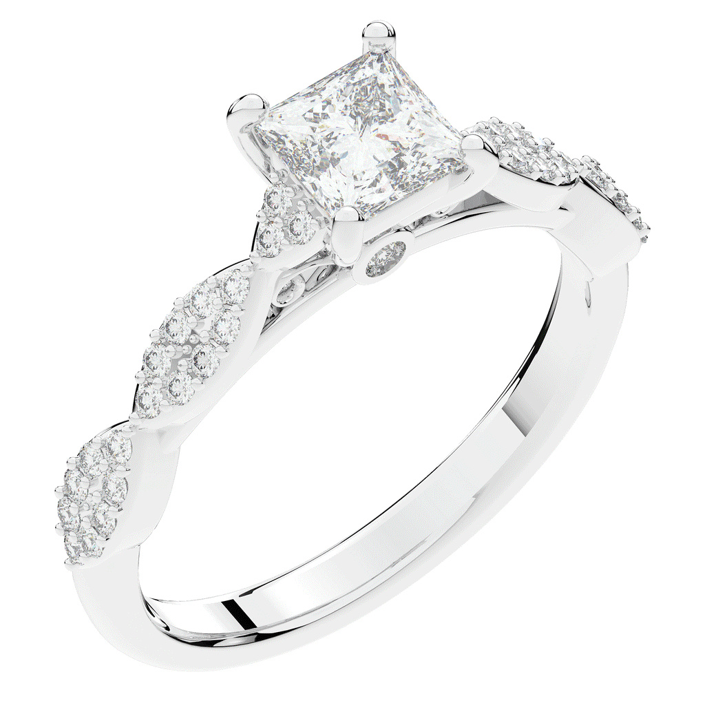 1.20CT.TW PRINCESS LAB DIAMOND SOLITAIRE ENGAGEMENT RING - Nazarelle