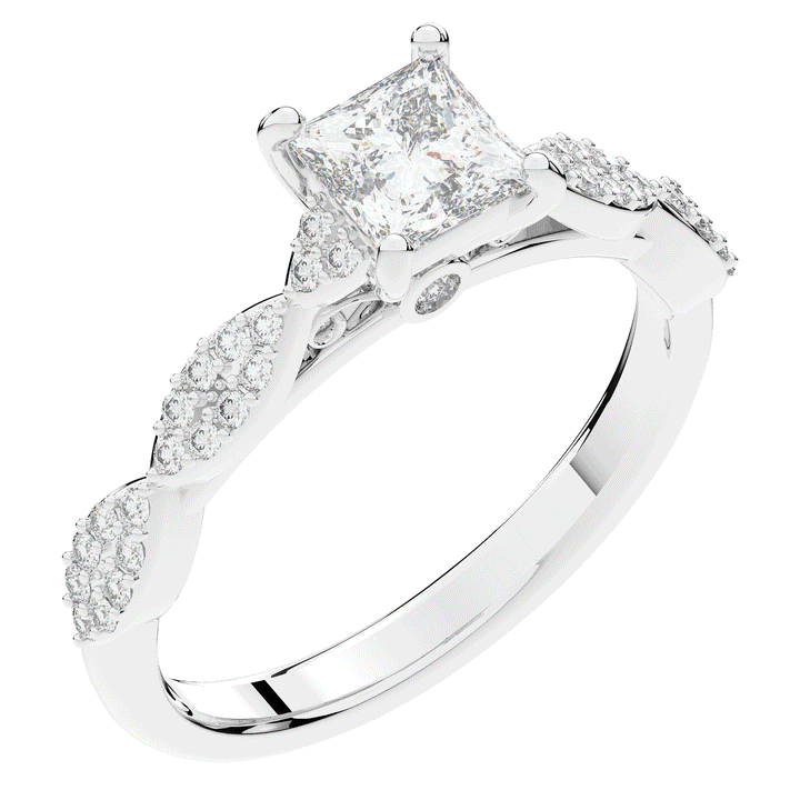 1.20CT.TW PRINCESS LAB DIAMOND SOLITAIRE ENGAGEMENT RING - Nazarelle