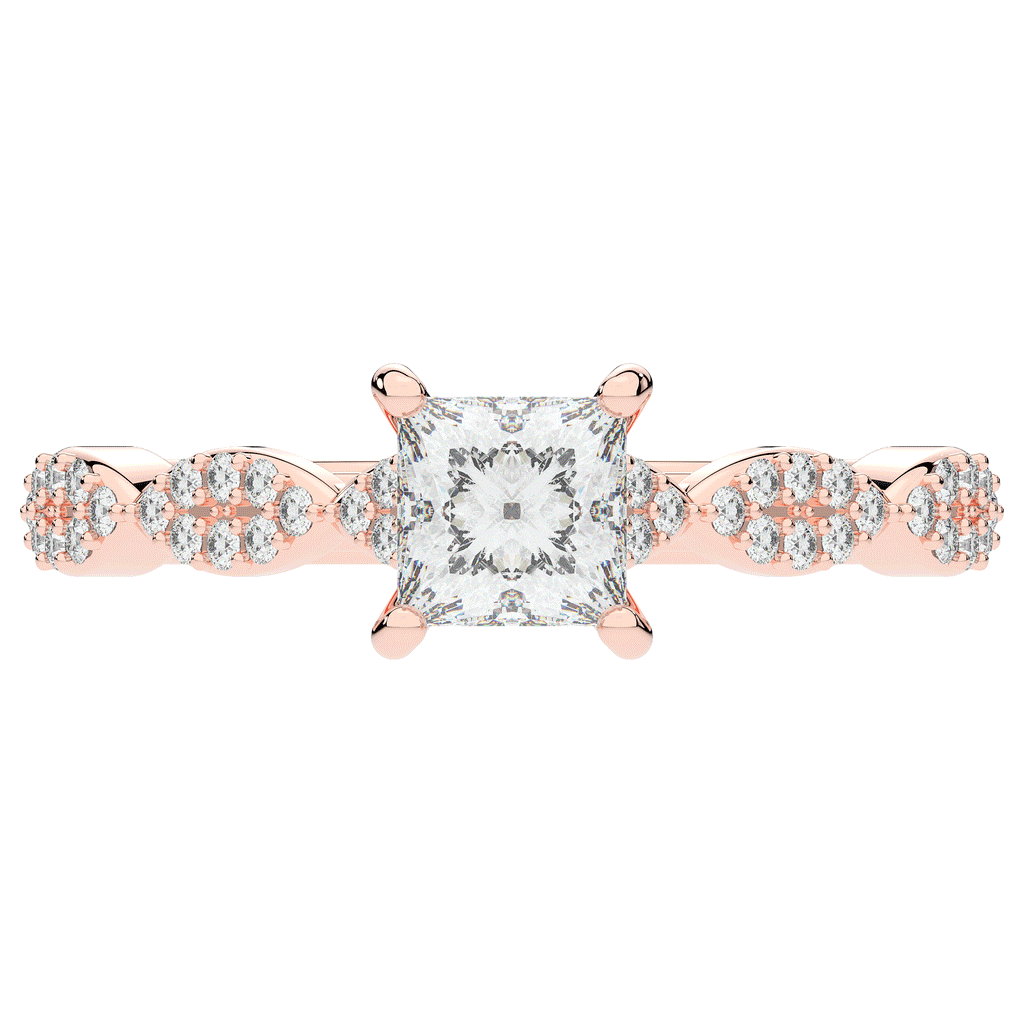 1.20CT.TW PRINCESS LAB DIAMOND SOLITAIRE ENGAGEMENT RING - Nazarelle