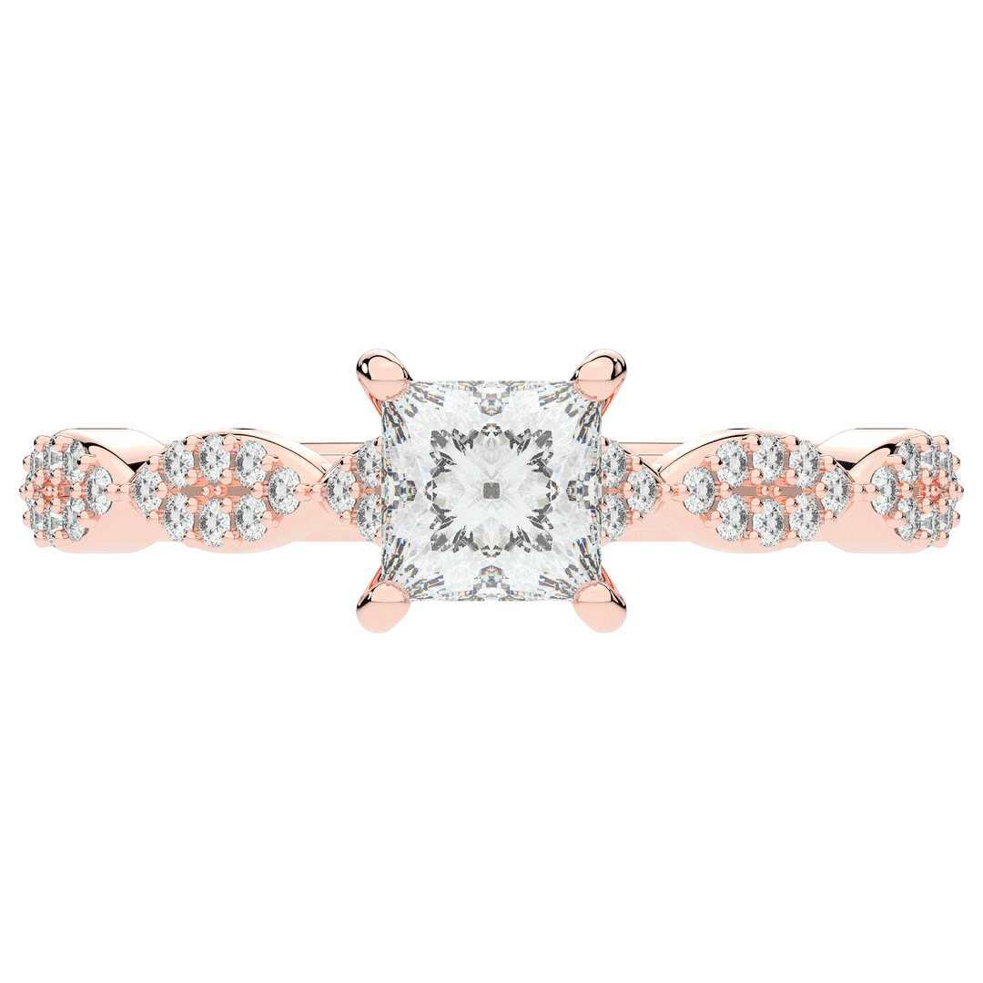 1.20CT.TW PRINCESS LAB DIAMOND SOLITAIRE ENGAGEMENT RING - Nazarelle