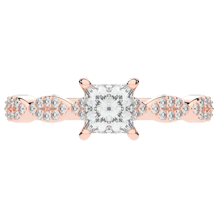 1.20CT.TW PRINCESS LAB DIAMOND SOLITAIRE ENGAGEMENT RING - Nazarelle