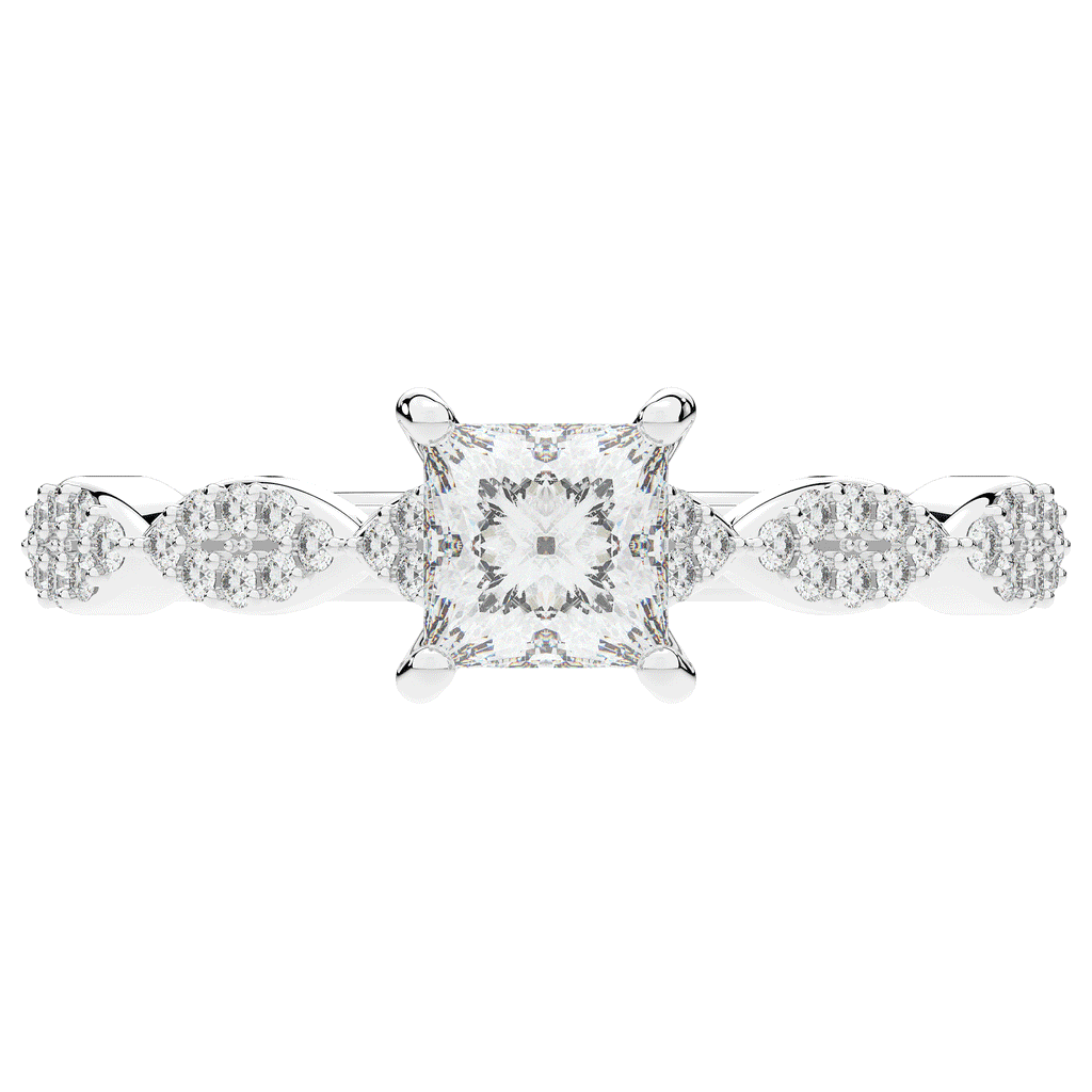 1.20CT.TW PRINCESS LAB DIAMOND SOLITAIRE ENGAGEMENT RING - Nazarelle