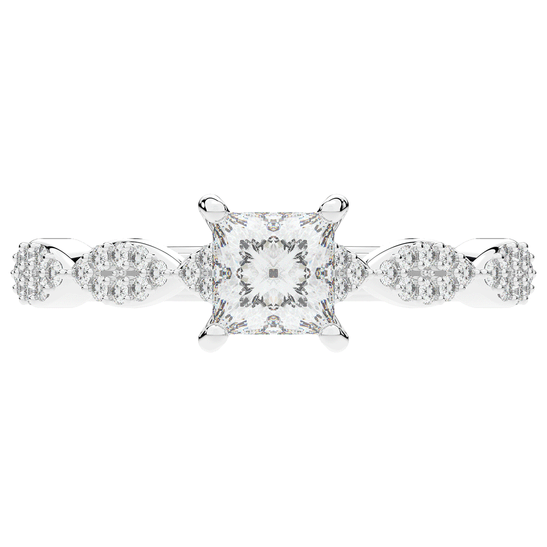 1.20CT.TW PRINCESS LAB DIAMOND SOLITAIRE ENGAGEMENT RING - Nazarelle