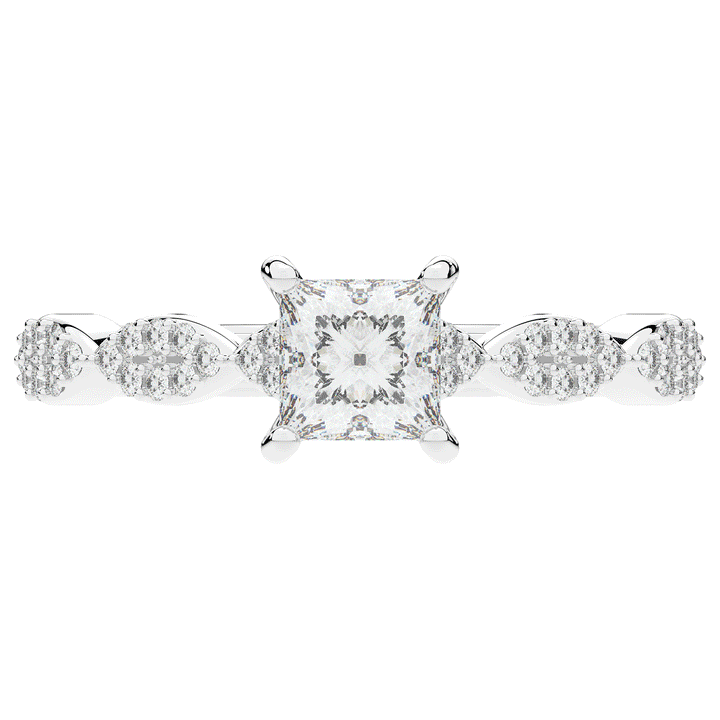 1.20CT.TW PRINCESS LAB DIAMOND SOLITAIRE ENGAGEMENT RING - Nazarelle