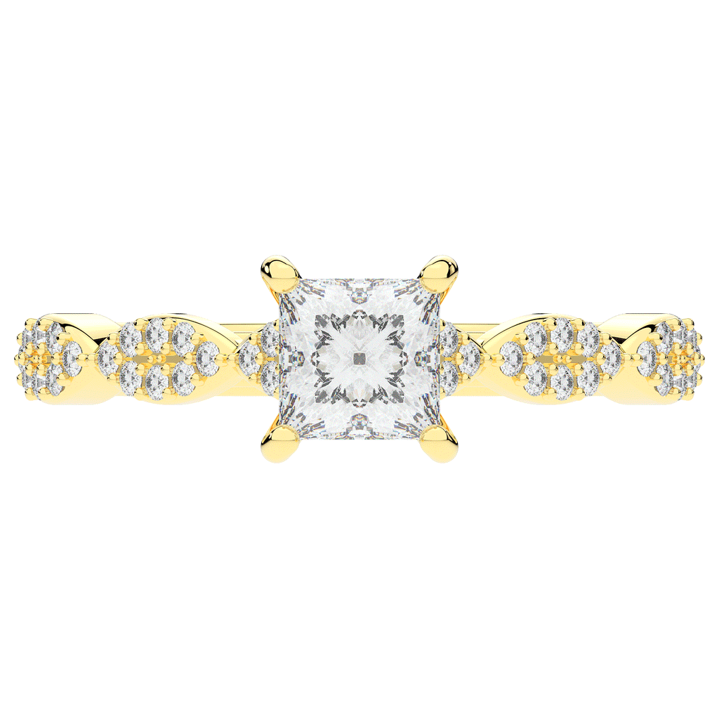1.20CT.TW PRINCESS LAB DIAMOND SOLITAIRE ENGAGEMENT RING - Nazarelle