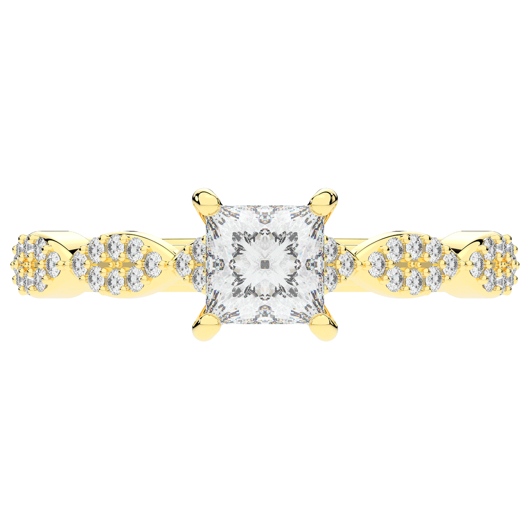1.20CT.TW PRINCESS LAB DIAMOND SOLITAIRE ENGAGEMENT RING - Nazarelle