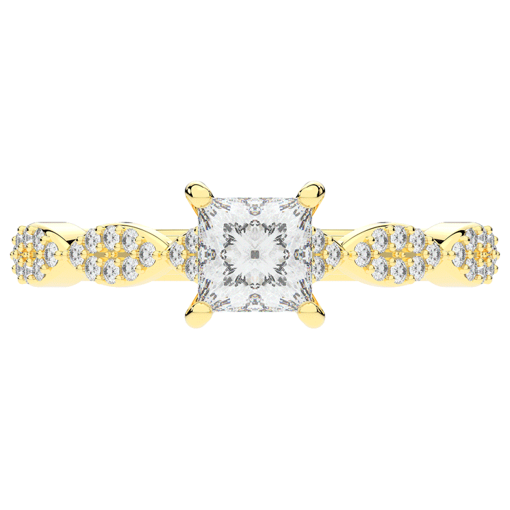 1.20CT.TW PRINCESS LAB DIAMOND SOLITAIRE ENGAGEMENT RING - Nazarelle