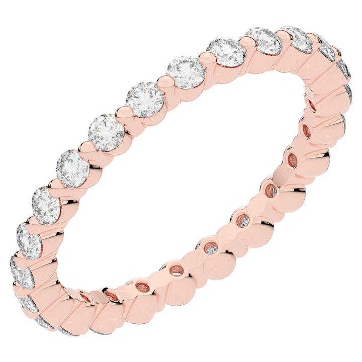 0.70CT.TW ROUND LAB DIAMOND SHARED PRONG ETERNITY WEDDING BAND - Nazarelle