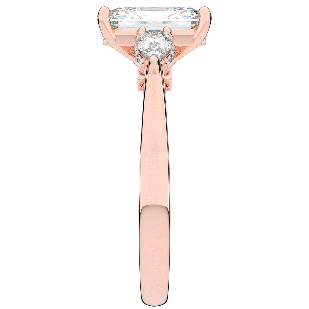 2.40CT.TW RADIANT LAB DIAMOND 3 STONE ENGAGEMENT RING - Nazarelle