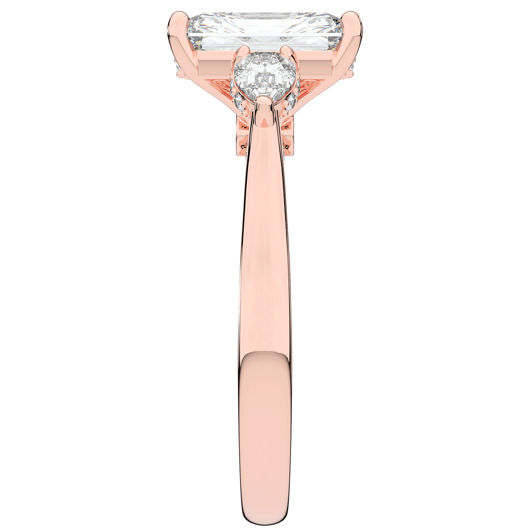 2.40CT.TW RADIANT LAB DIAMOND 3 STONE ENGAGEMENT RING - Nazarelle