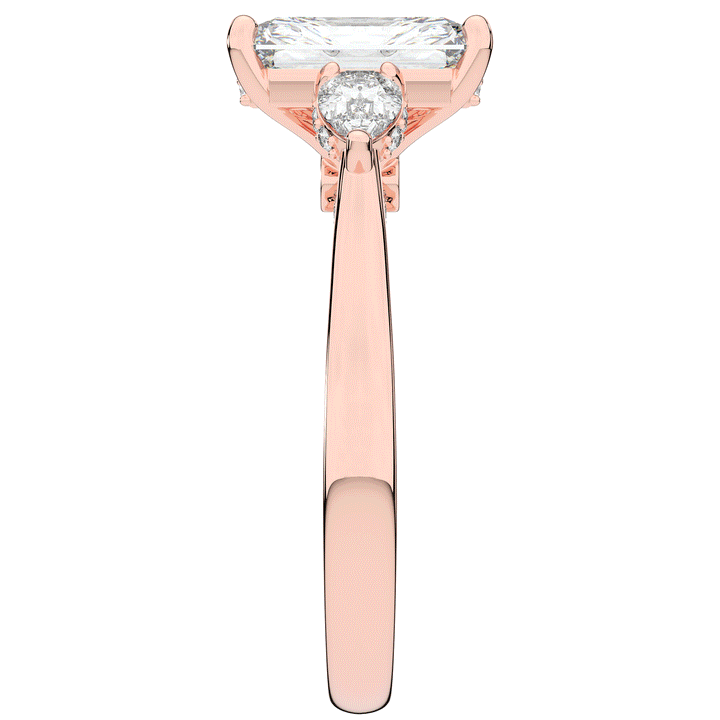 2.40CT.TW RADIANT LAB DIAMOND 3 STONE ENGAGEMENT RING - Nazarelle