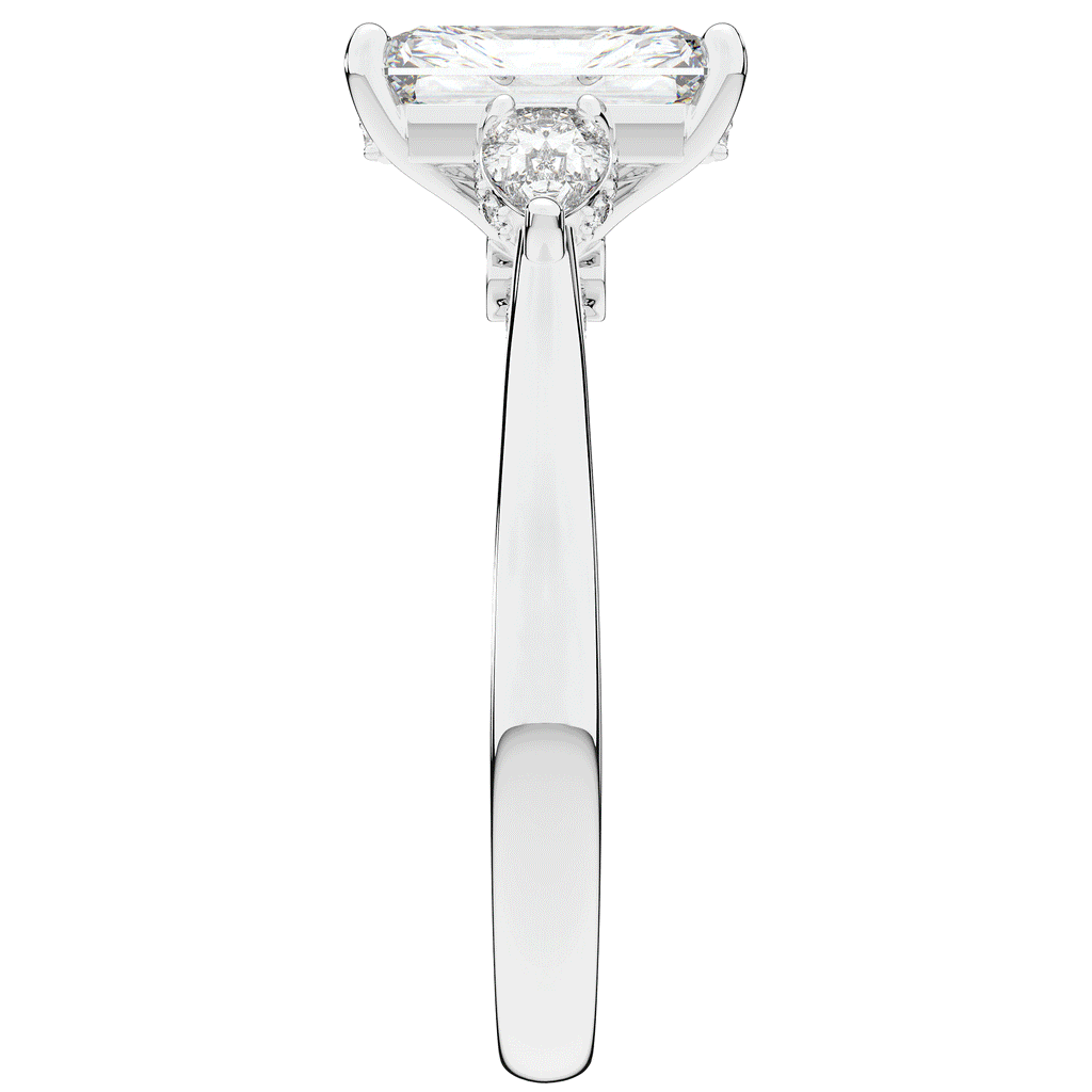 2.40CT.TW RADIANT LAB DIAMOND 3 STONE ENGAGEMENT RING - Nazarelle