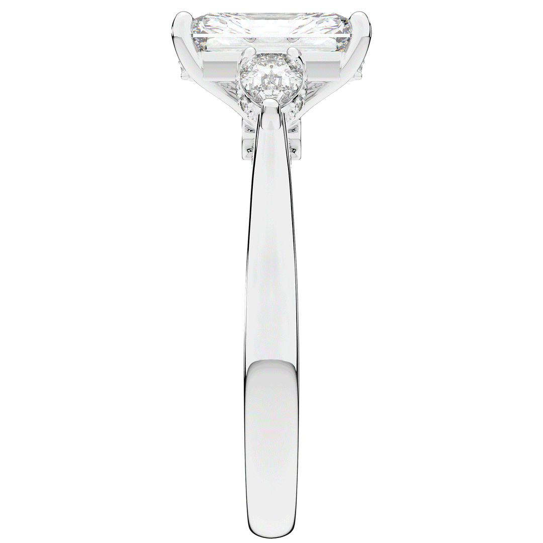 2.40CT.TW RADIANT LAB DIAMOND 3 STONE ENGAGEMENT RING - Nazarelle