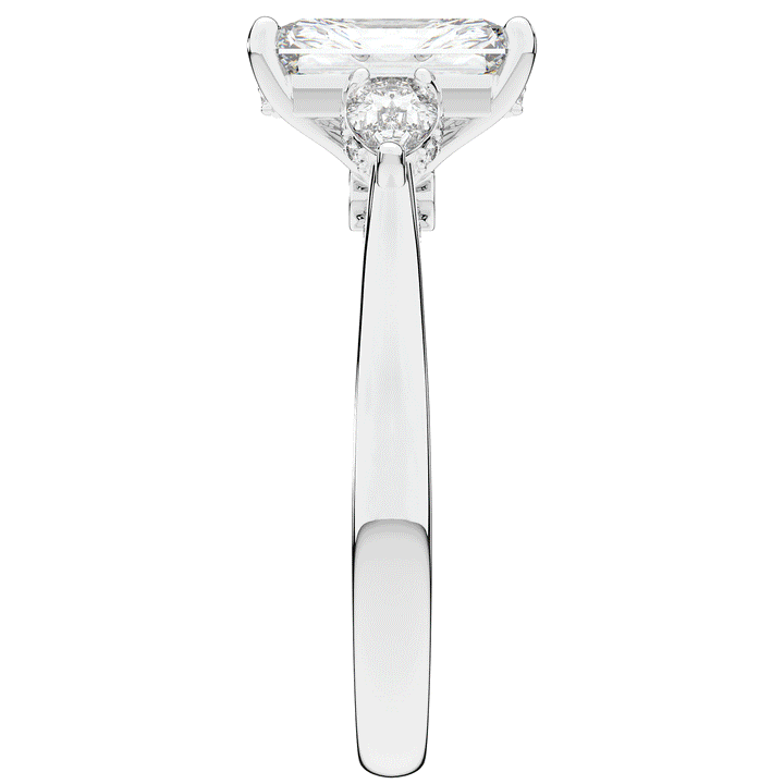 2.40CT.TW RADIANT LAB DIAMOND 3 STONE ENGAGEMENT RING - Nazarelle