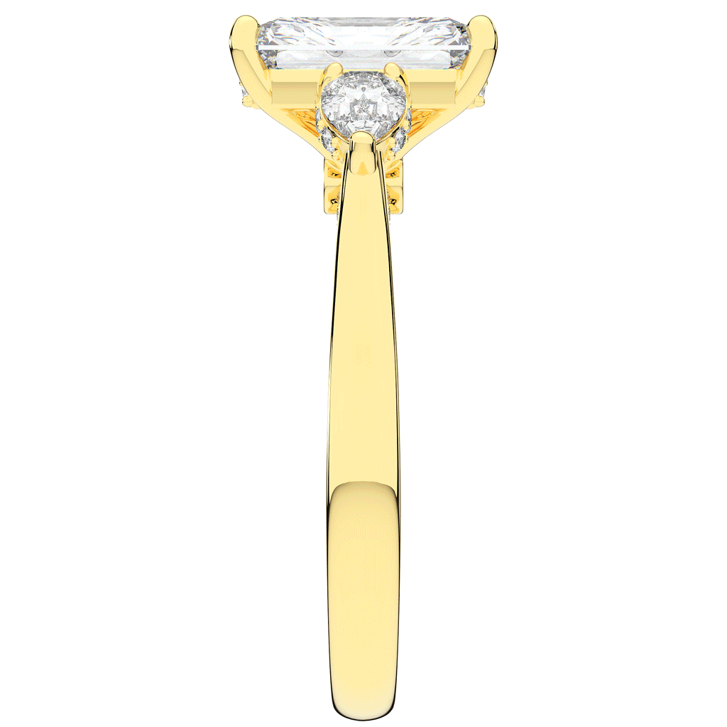 2.40CT.TW RADIANT LAB DIAMOND 3 STONE ENGAGEMENT RING - Nazarelle