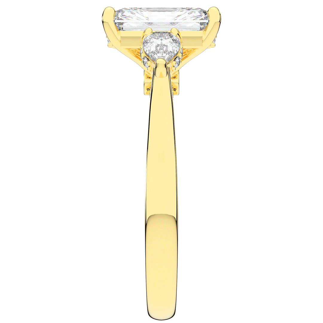 2.40CT.TW RADIANT LAB DIAMOND 3 STONE ENGAGEMENT RING - Nazarelle
