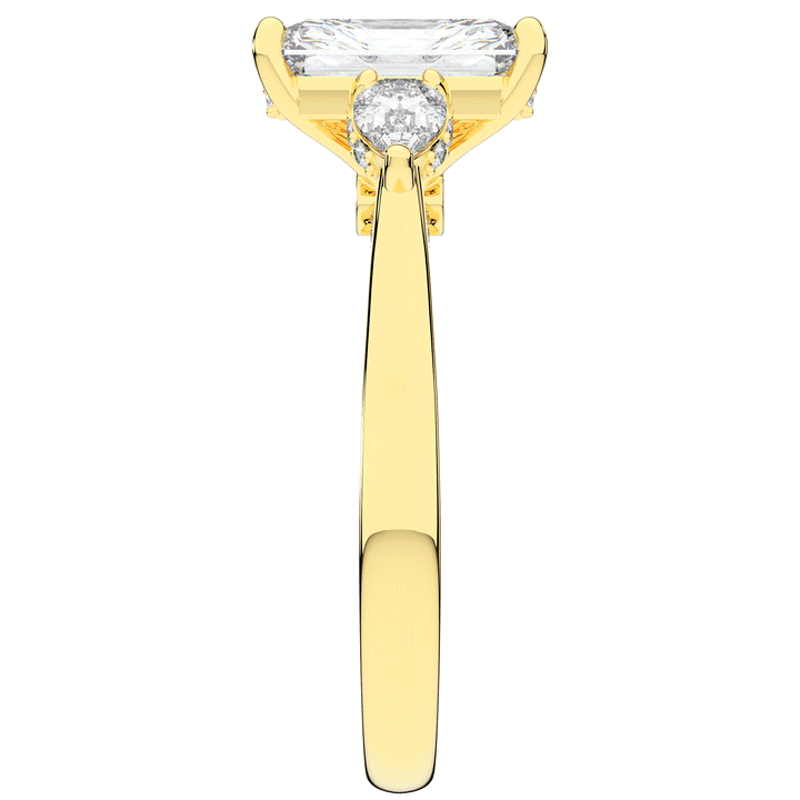 2.40CT.TW RADIANT LAB DIAMOND 3 STONE ENGAGEMENT RING - Nazarelle