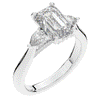 2.40CT.TW EMERALD CUT LAB DIAMOND 3 STONE ENGAGEMENT RING - Nazarelle