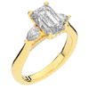 2.40CT.TW EMERALD CUT LAB DIAMOND 3 STONE ENGAGEMENT RING - Nazarelle
