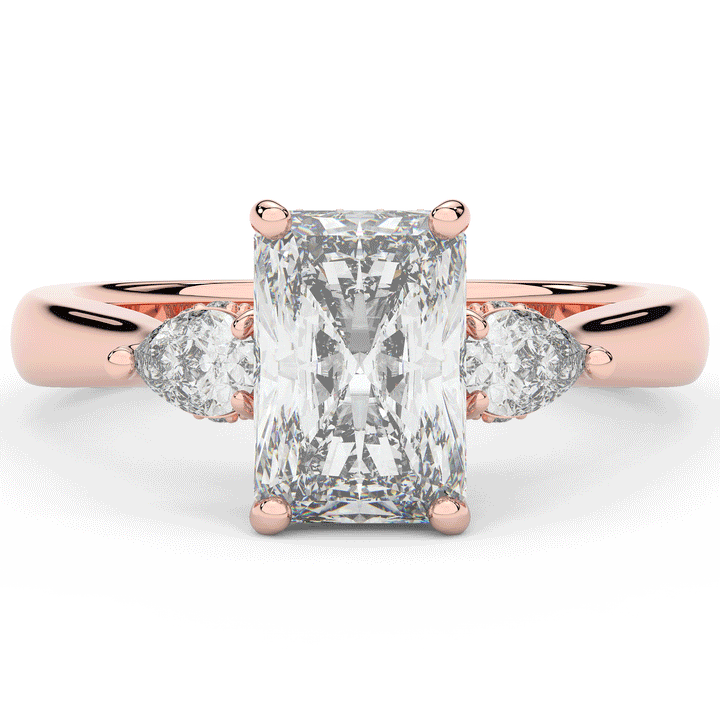 2.40CT.TW RADIANT LAB DIAMOND 3 STONE ENGAGEMENT RING - Nazarelle