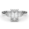 2.40CT.TW EMERALD CUT LAB DIAMOND 3 STONE ENGAGEMENT RING - Nazarelle